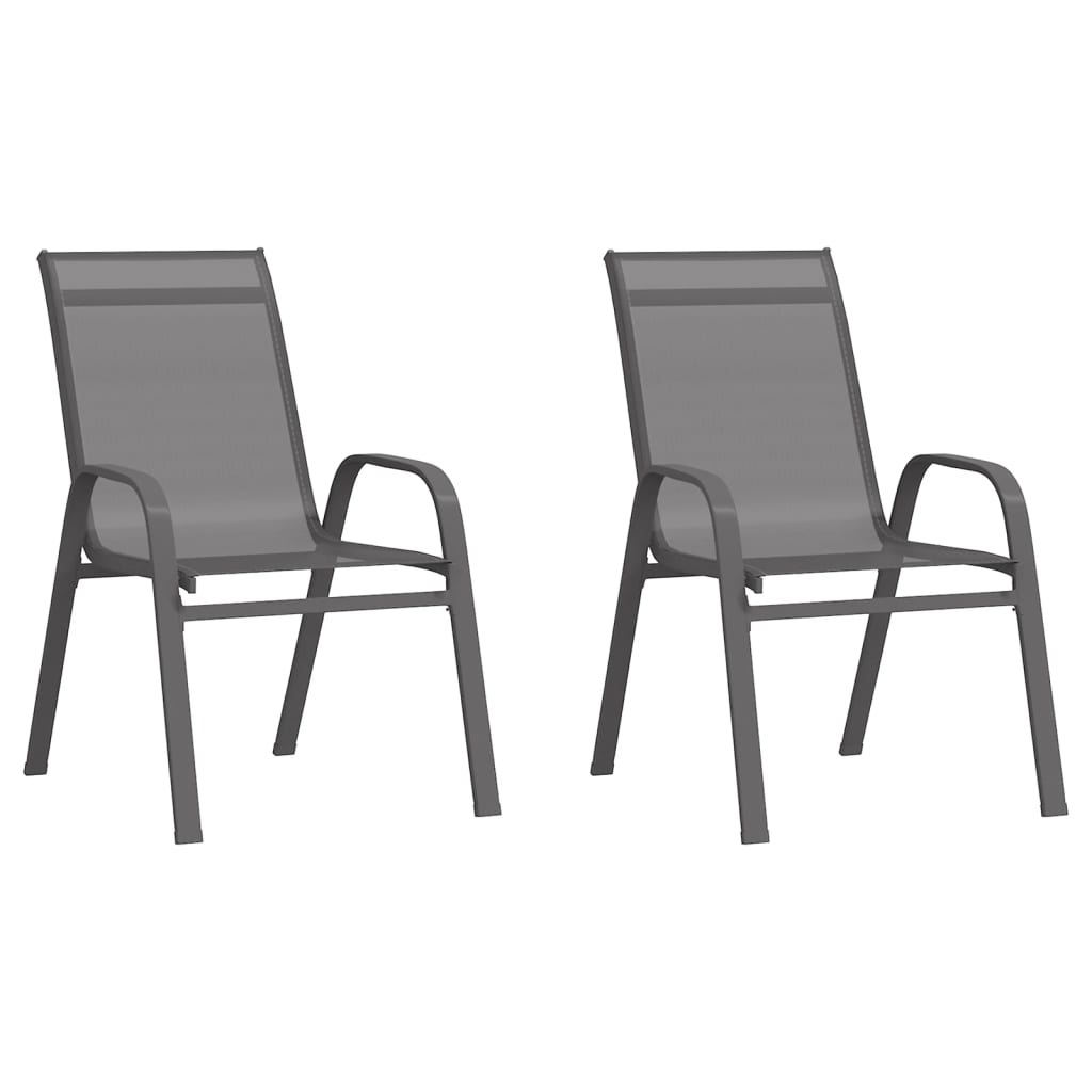 Stablebare hagestoler 2 stk grå textilene-stoff