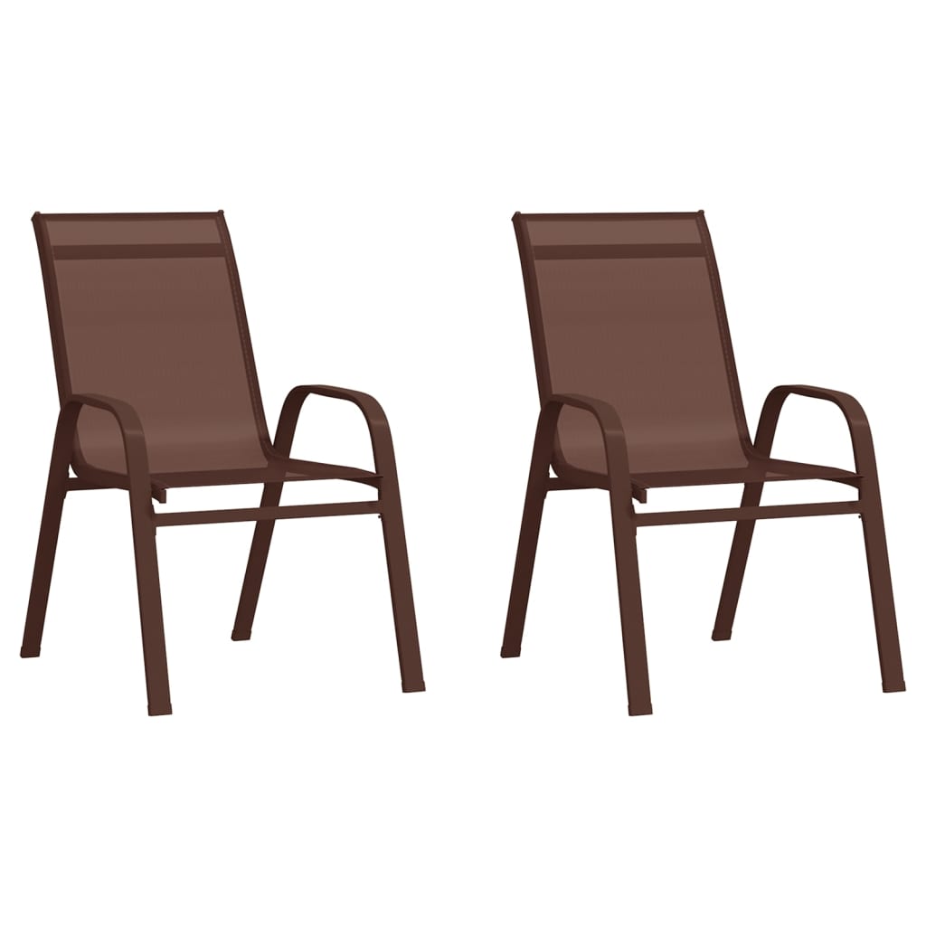 Stablebare hagestoler 2 stk brun textilene-stoff