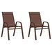 Stablebare hagestoler 2 stk brun textilene-stoff