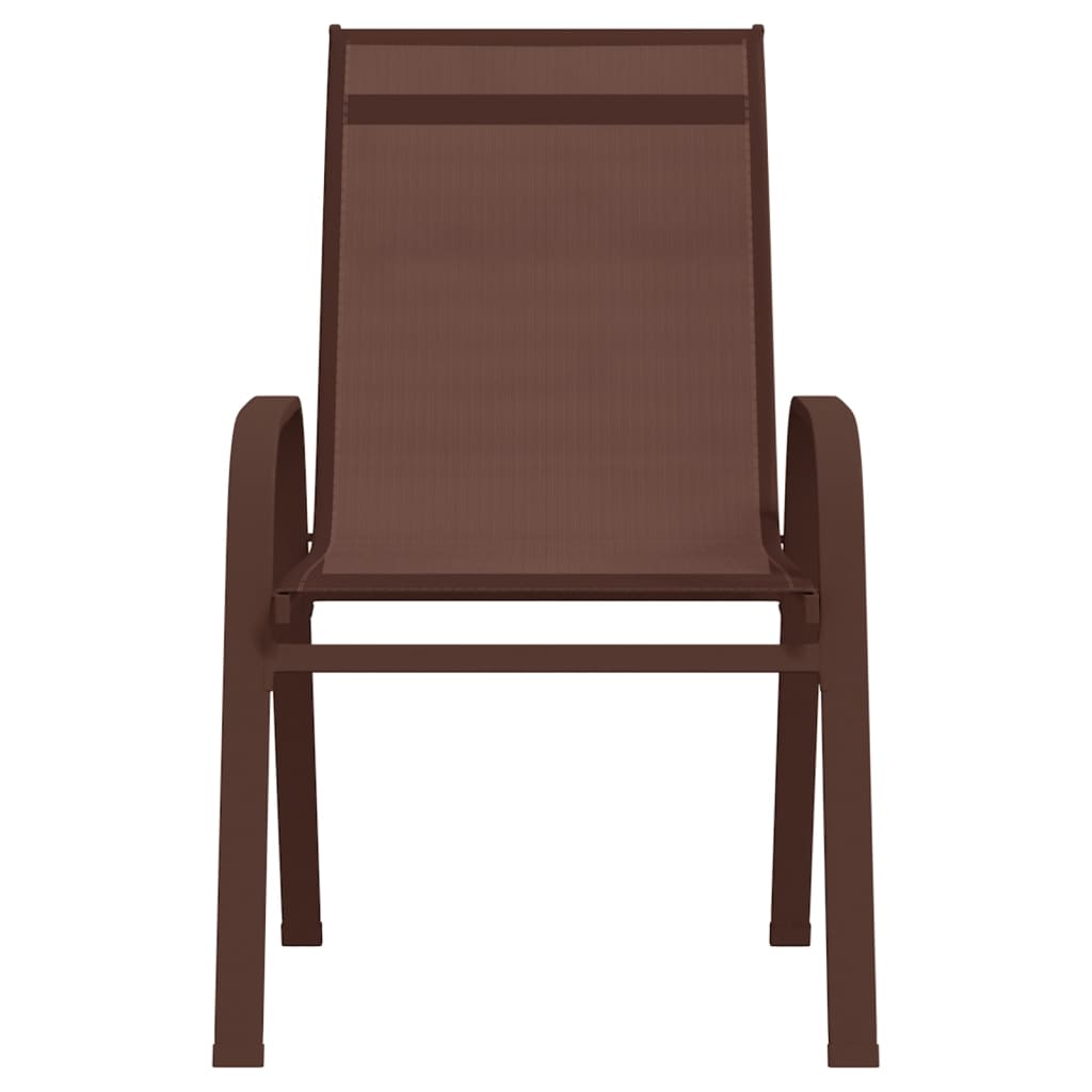 Stablebare hagestoler 2 stk brun textilene-stoff
