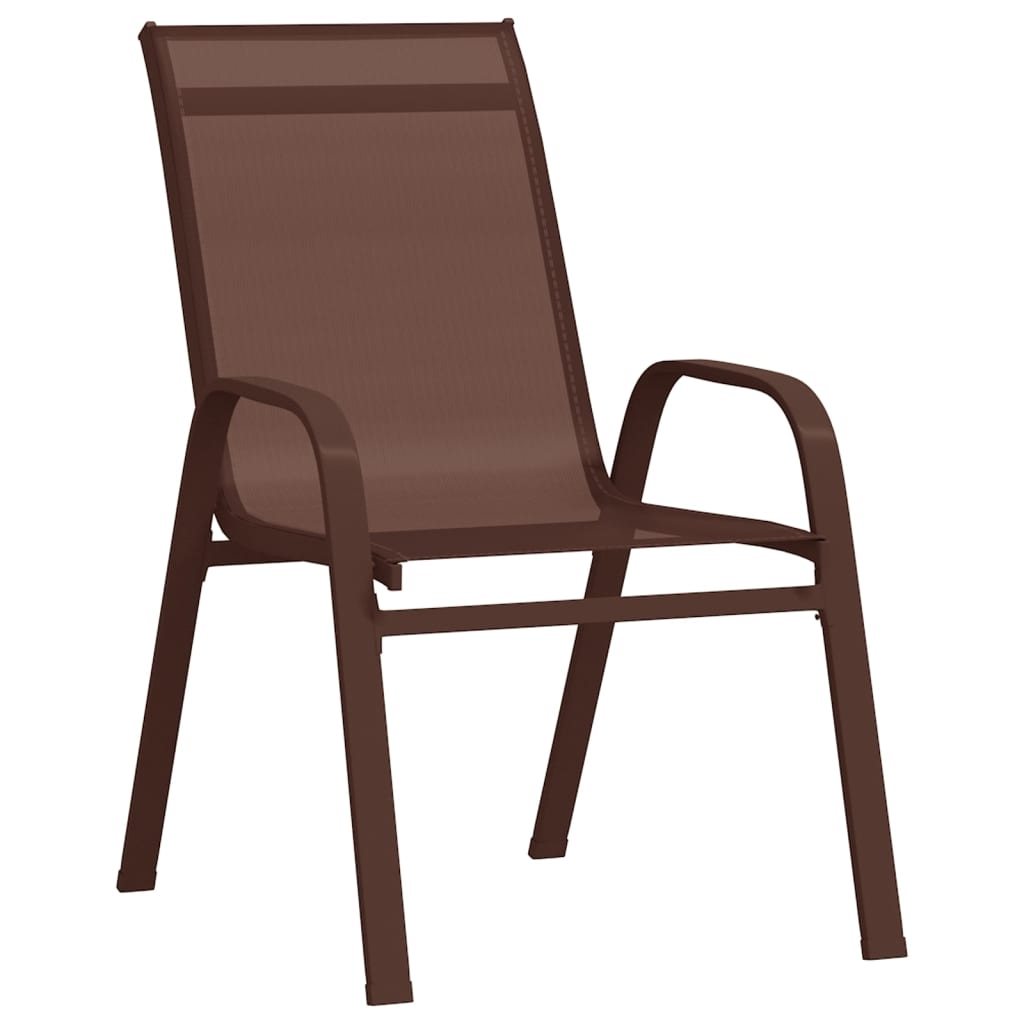 Stablebare hagestoler 2 stk brun textilene-stoff
