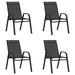 Stablebare hagestoler 4 stk svart textilene-stoff
