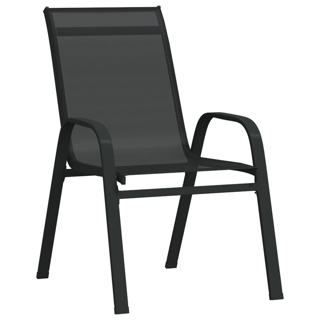 Stablebare hagestoler 4 stk svart textilene-stoff