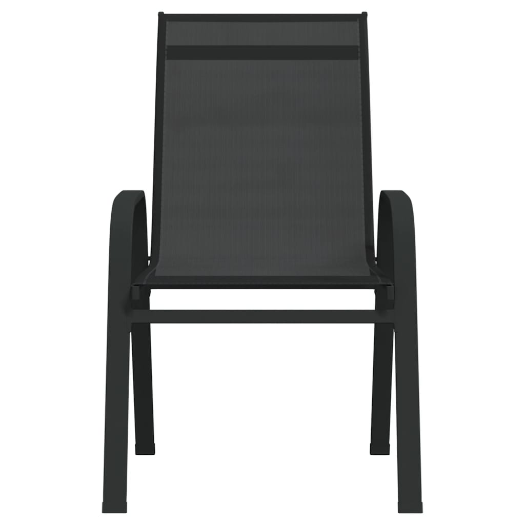 Stablebare hagestoler 4 stk svart textilene-stoff