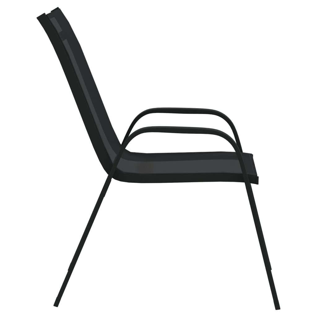 Stablebare hagestoler 4 stk svart textilene-stoff