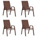 Stablebare hagestoler 4 stk brun textilene-stoff