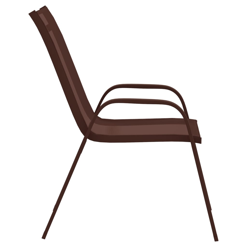 Stablebare hagestoler 4 stk brun textilene-stoff
