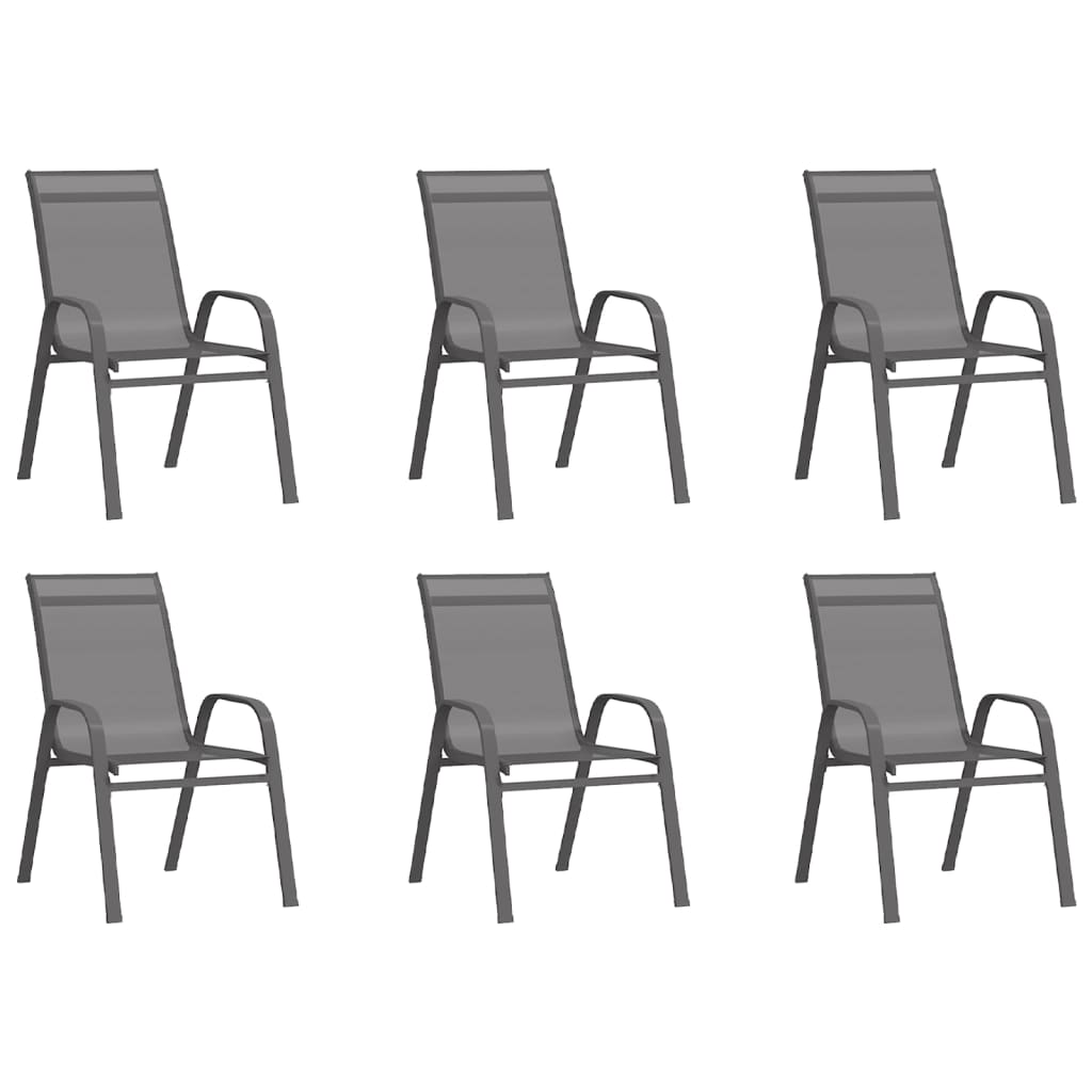 Stablebare hagestoler 6 stk grå textilene-stoff