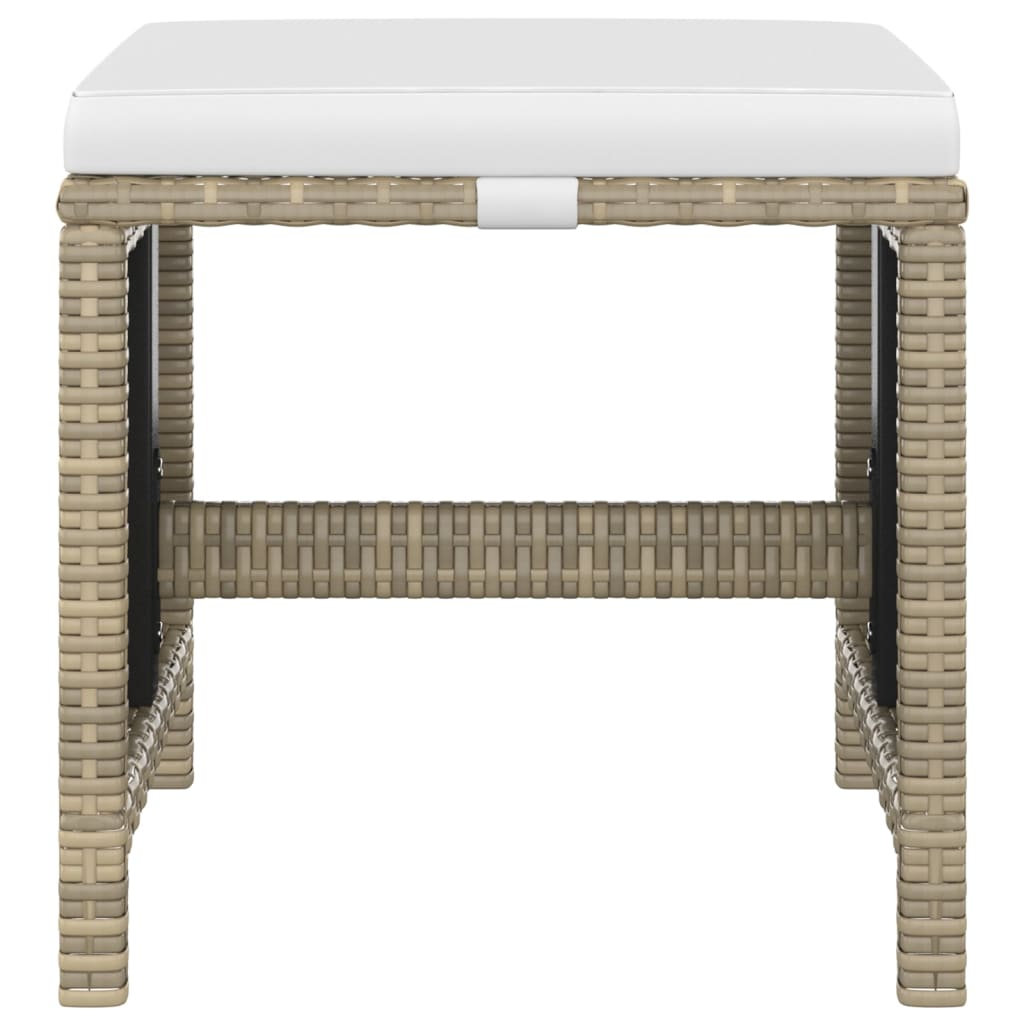 Hagespisegruppe med puter 5 deler polyrotting beige vidaXL