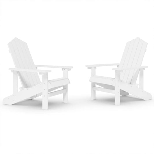 Adirondack hagestoler 2 stk HDPE hvit vidaXL