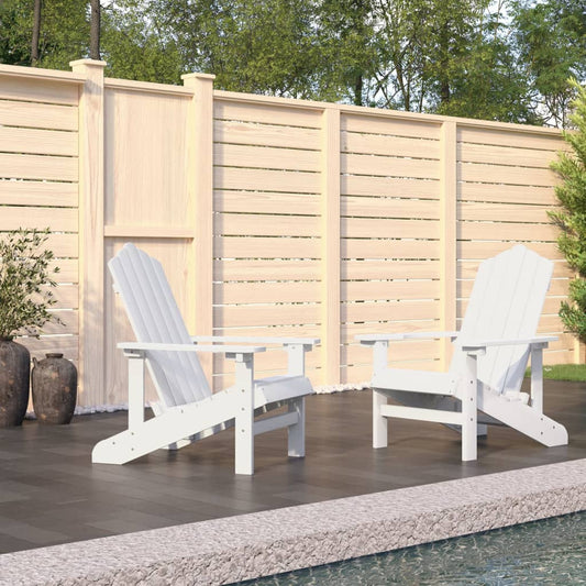 Adirondack hagestoler 2 stk HDPE hvit vidaXL