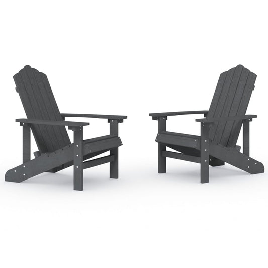 Adirondack hagestoler 2 stk HDPE antrasitt vidaXL