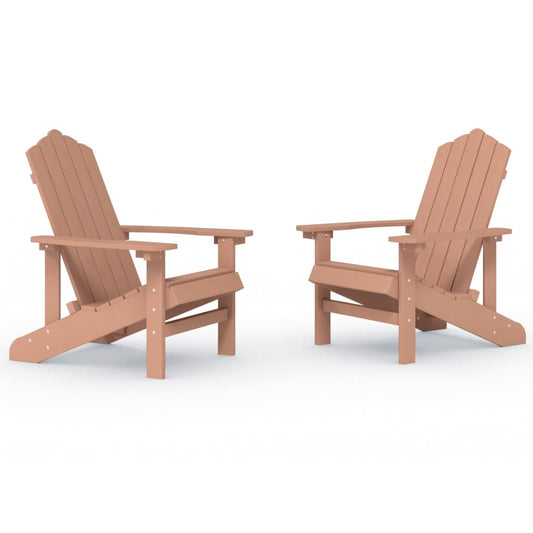 Adirondack hagestoler 2 stk HDPE brun vidaXL