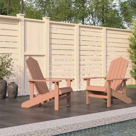 Adirondack hagestoler 2 stk HDPE brun vidaXL