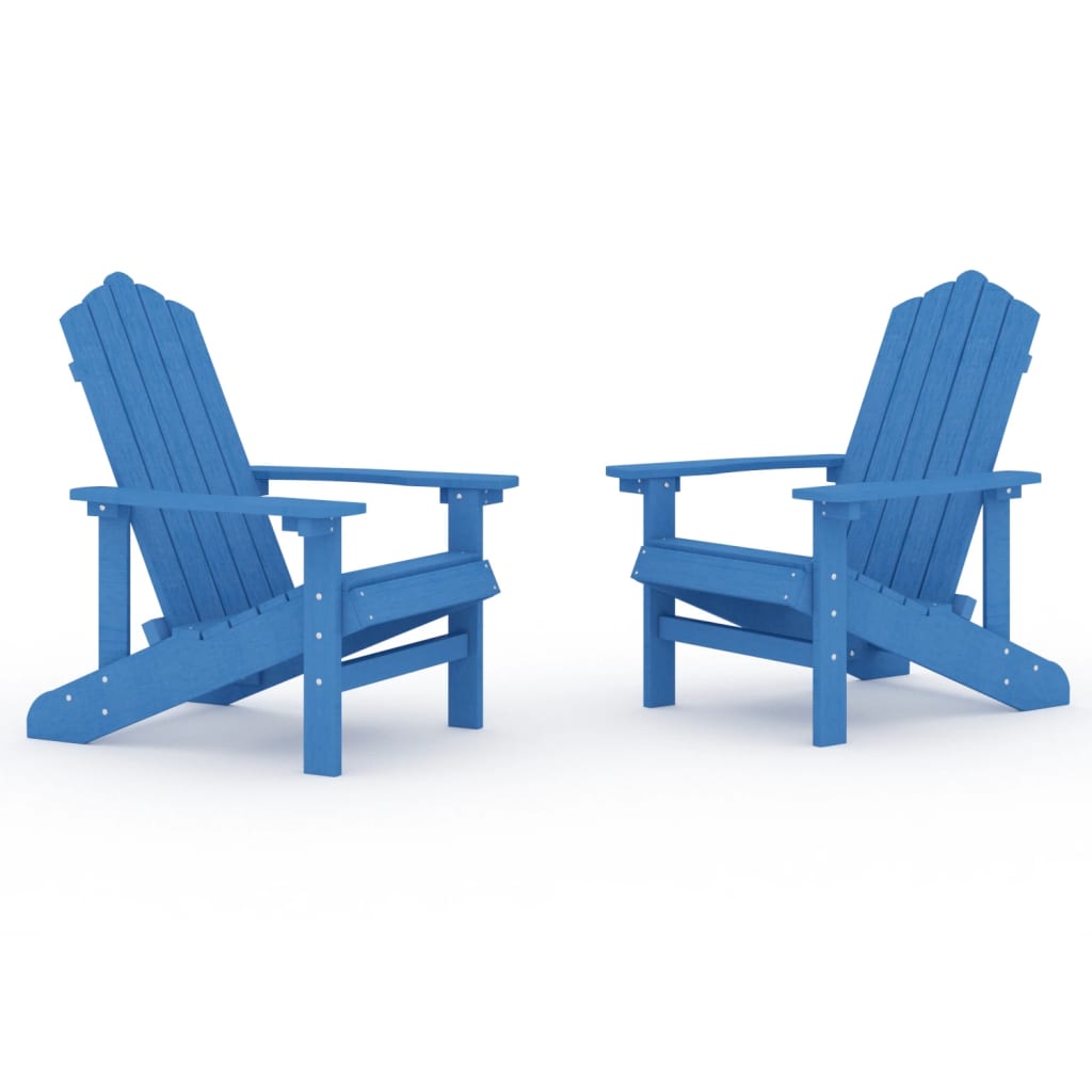 Adirondack hagestoler 2 stk HDPE marineblå vidaXL