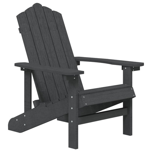 Adirondack hagestol med bord HDPE antrasitt vidaXL