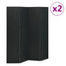 Romdeler 4 paneler 2 stk svart 160x180 cm stål
