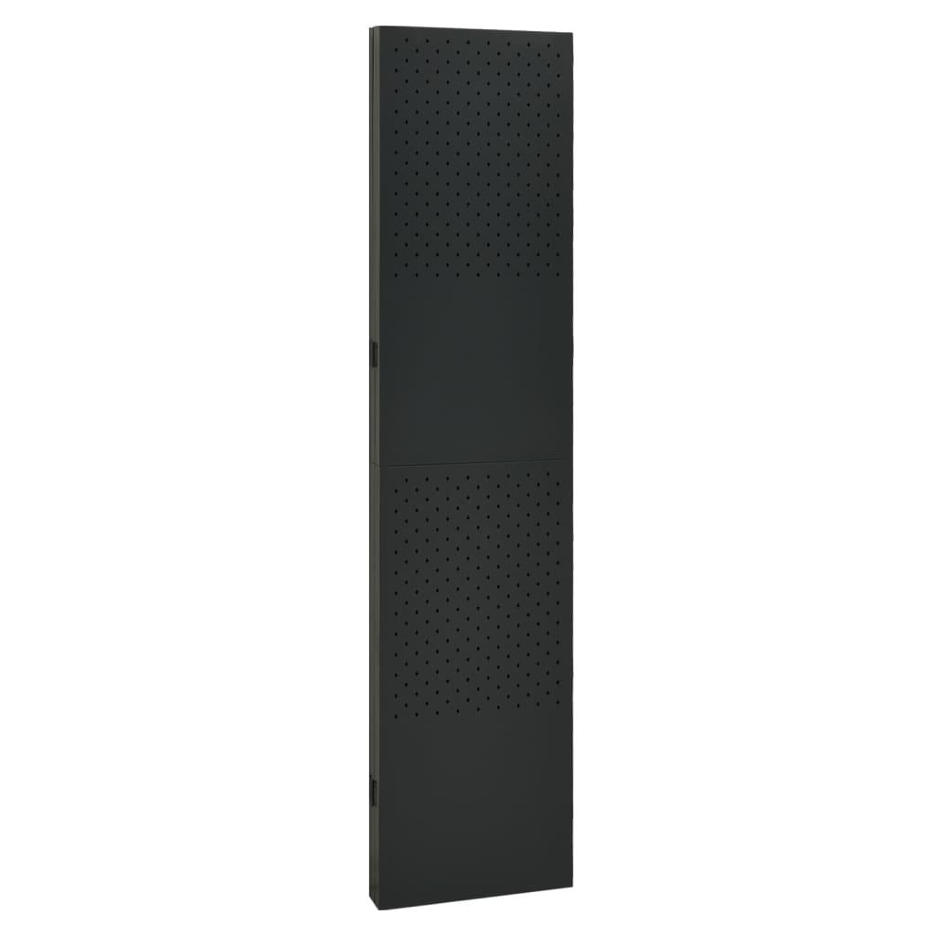 Romdeler 4 paneler 2 stk svart 160x180 cm stål