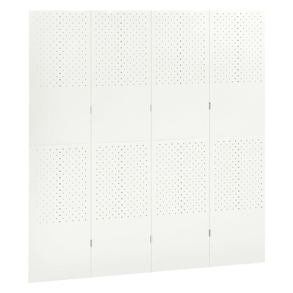 Romdeler 4 paneler 2 stk hvit 160x180 cm stål
