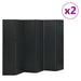 Romdeler 6 paneler 2 stk svart 240x180 cm stål