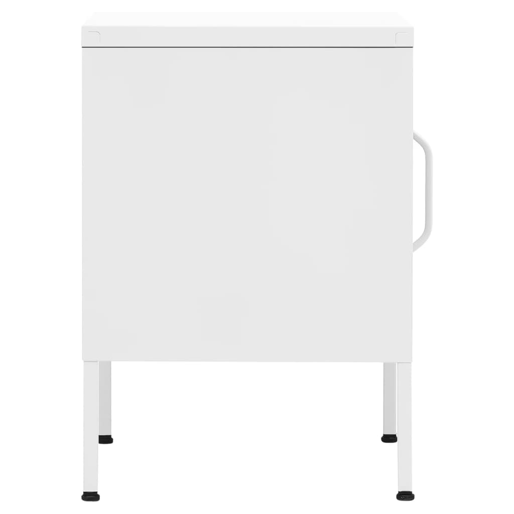 Nattbord 2 stk hvit 35x35x51 cm stål