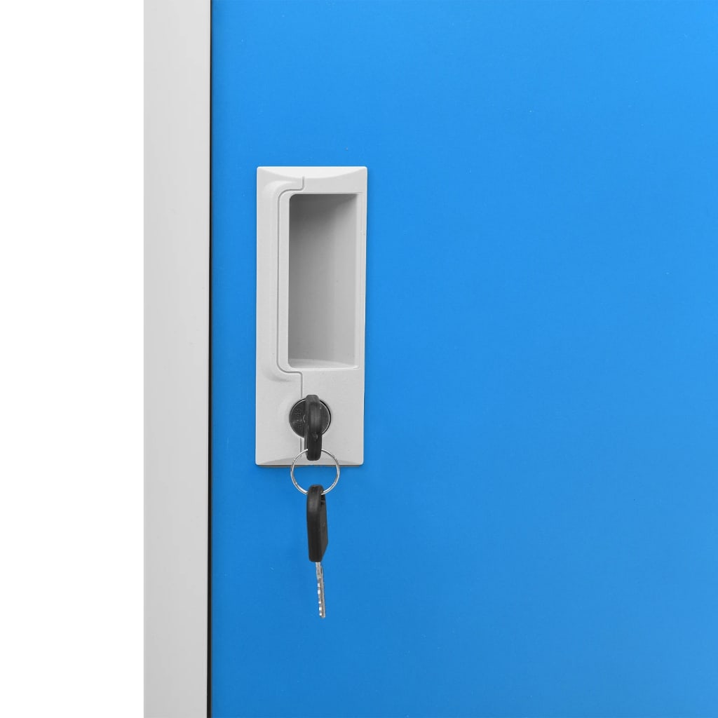 Oppbevaringsskap 5 stk lysegrå og blå 90x45x92,5 cm stål