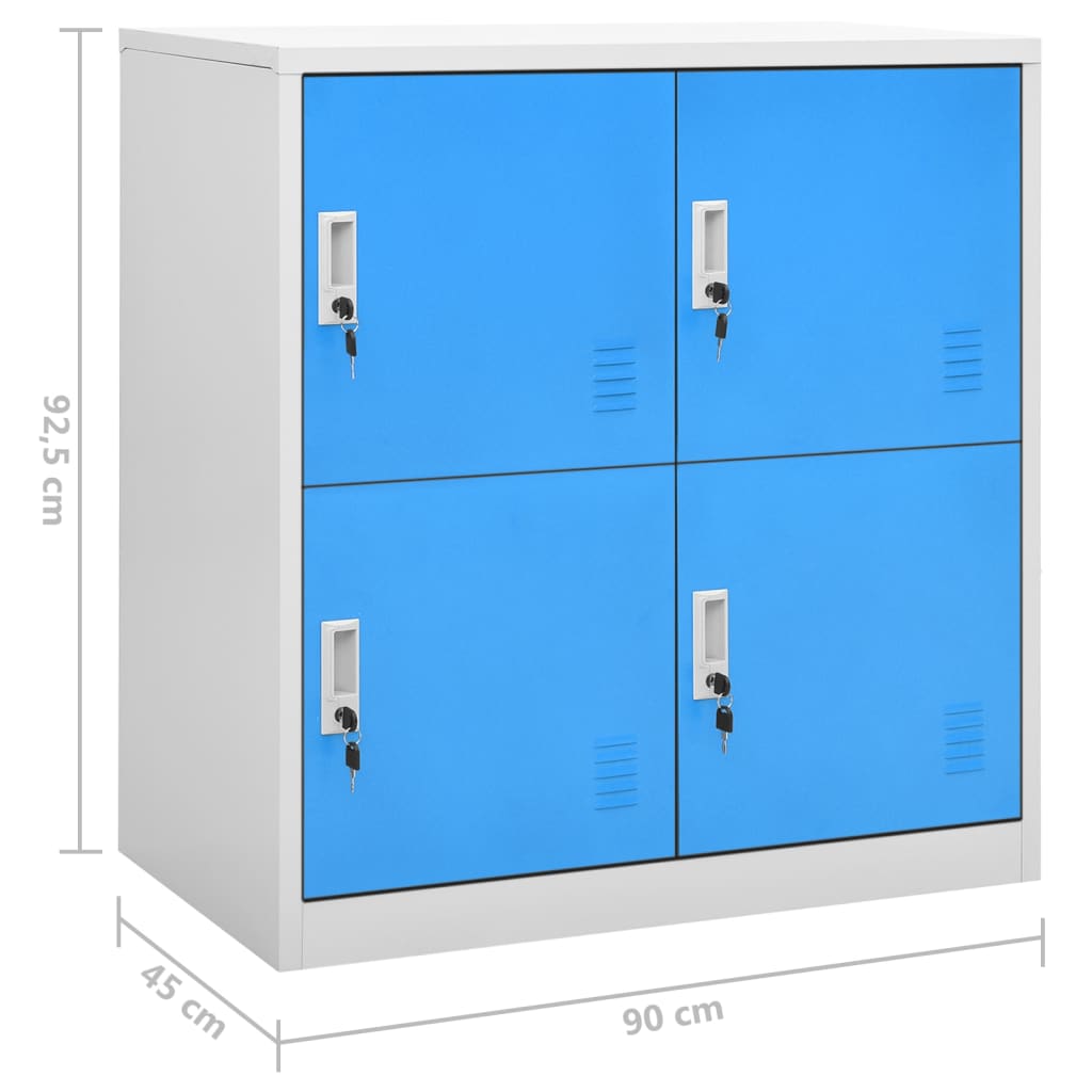 Oppbevaringsskap 5 stk lysegrå og blå 90x45x92,5 cm stål