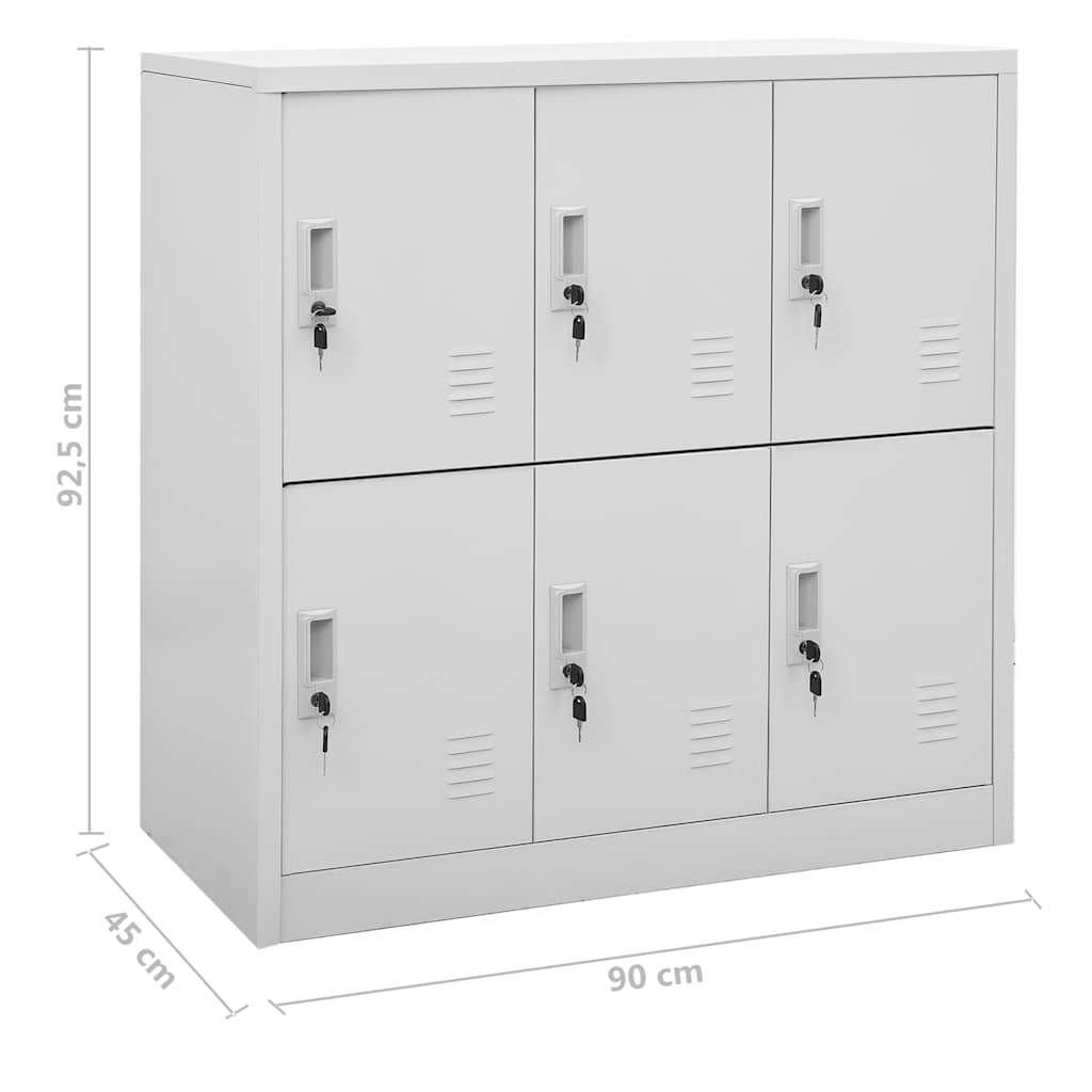 Oppbevaringsskap 5 stk lysegrå 90x45x92,5 cm stål