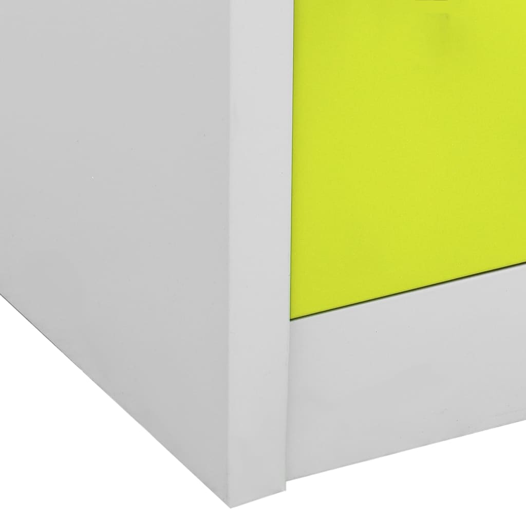 Oppbevaringsskap 5 stk lysegrå og grønn 90x45x92,5 cm stål