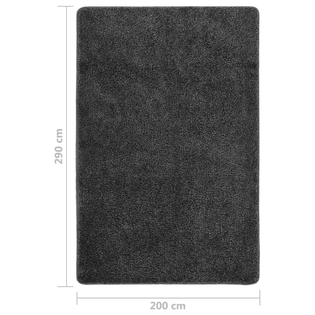 Flossteppe mørkegrå 200x290 cm sklisikkert