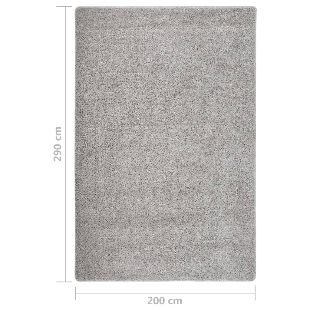 Flossteppe lysegrå 200x290 cm sklisikkert