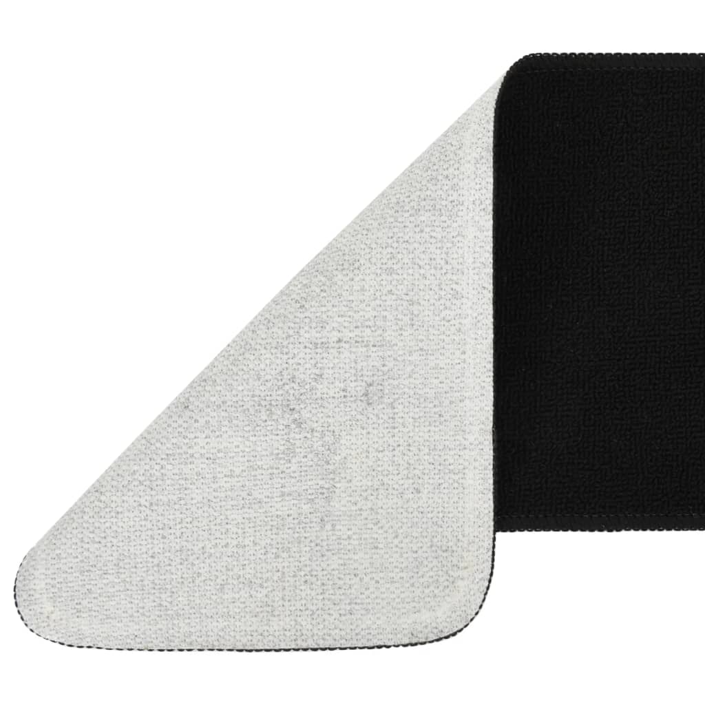 Sklisikre trappematter 15 stk 60x25 cm Svart rektangulær