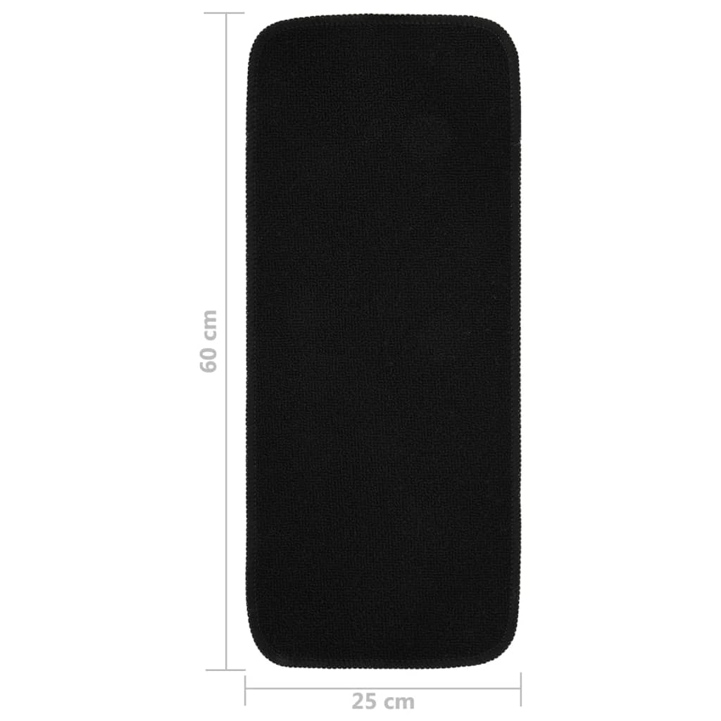 Sklisikre trappematter 15 stk 60x25 cm Svart rektangulær
