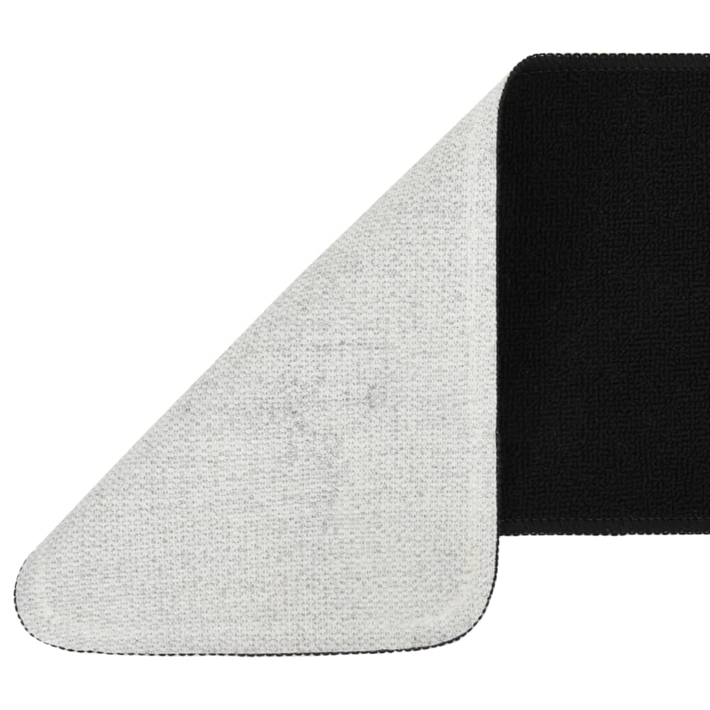 Sklisikre trappematter 15 stk 75x20 cm svart rektangulær