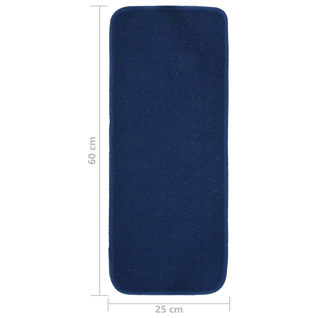 Sklisikre trappematter 15 stk 60x25 cm marineblå rektangulær