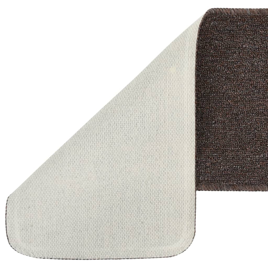 Sklisikre trappematter 15 stk 60x25 cm brun rektangulær