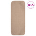 Sklisikre trappematter 15 stk 60x25 cm beige rektangulær