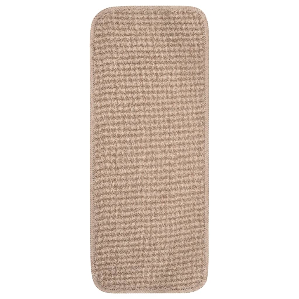 Sklisikre trappematter 15 stk 60x25 cm beige rektangulær