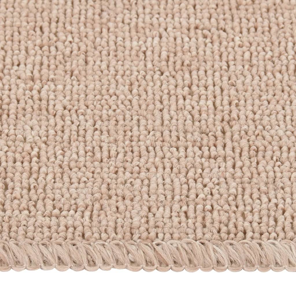 Sklisikre trappematter 15 stk 60x25 cm beige rektangulær