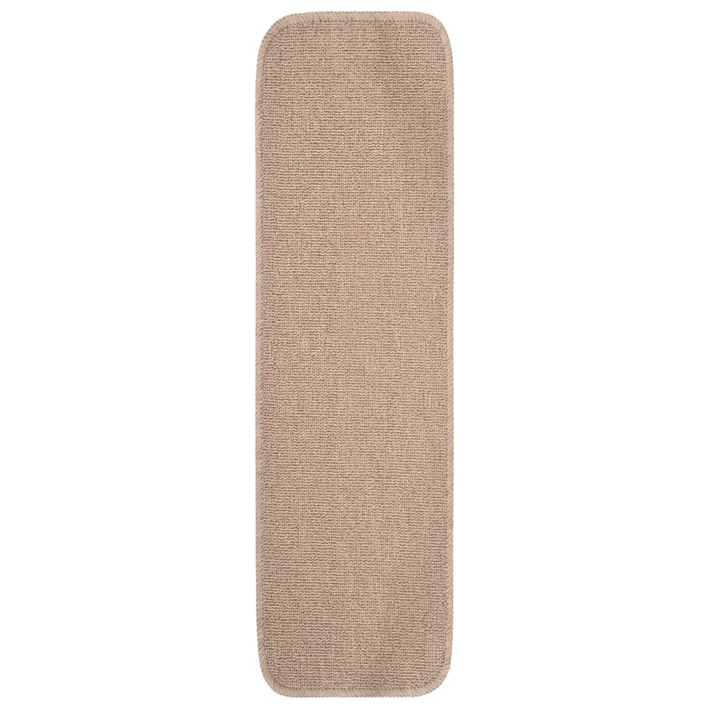 Sklisikre trappematter 15 stk 75x20 cm beige rektangulær