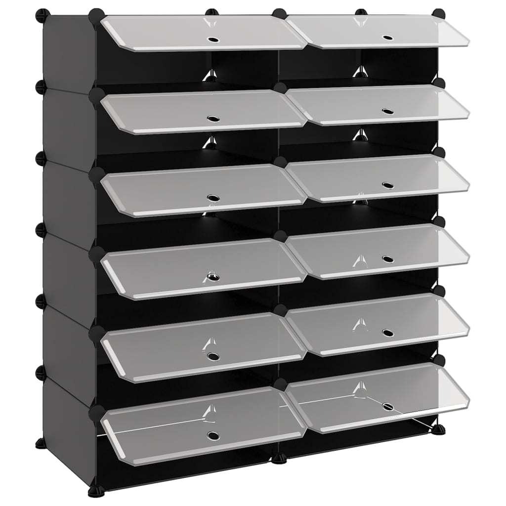 Skostativ svart 94,5x36,5x106 cm PP