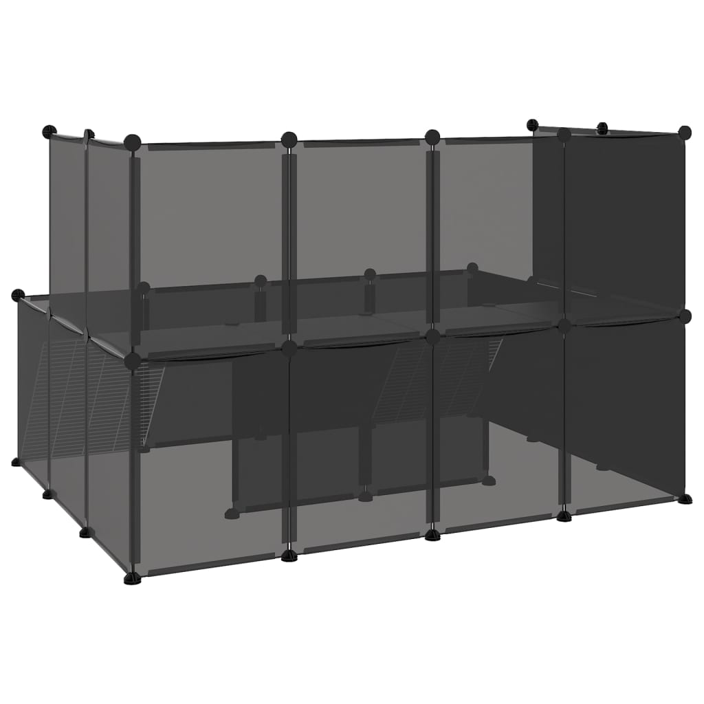 Smådyrbur svart 143x107x93 cm PP og stål