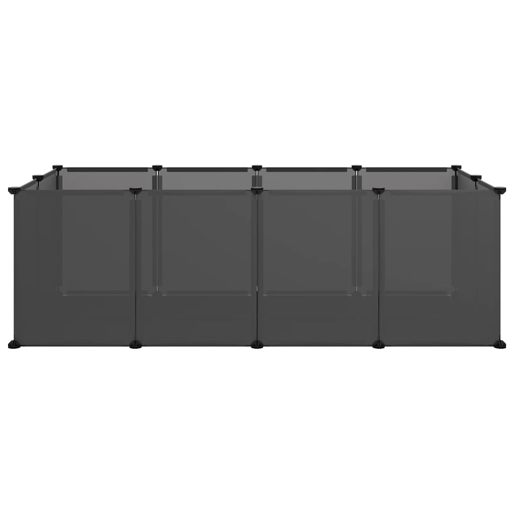 Smådyrbur svart 144x74x46,5 cm PP og stål