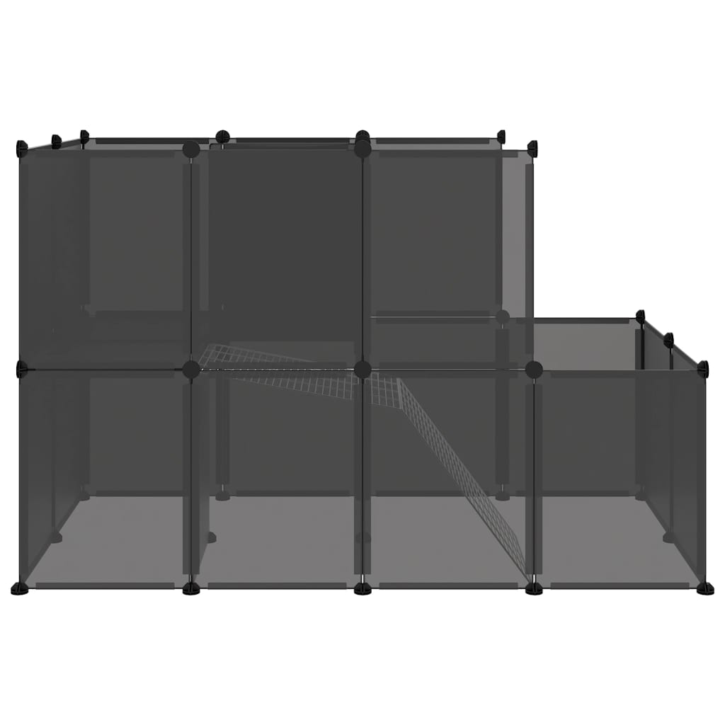 Smådyrbur svart 142x74x93 cm PP og stål