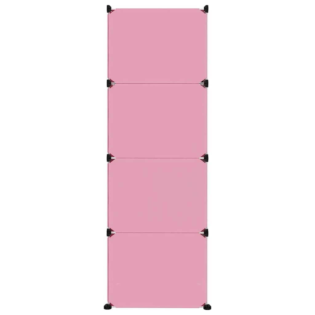 Oppbevaringshylle med 12 kuber rosa PP