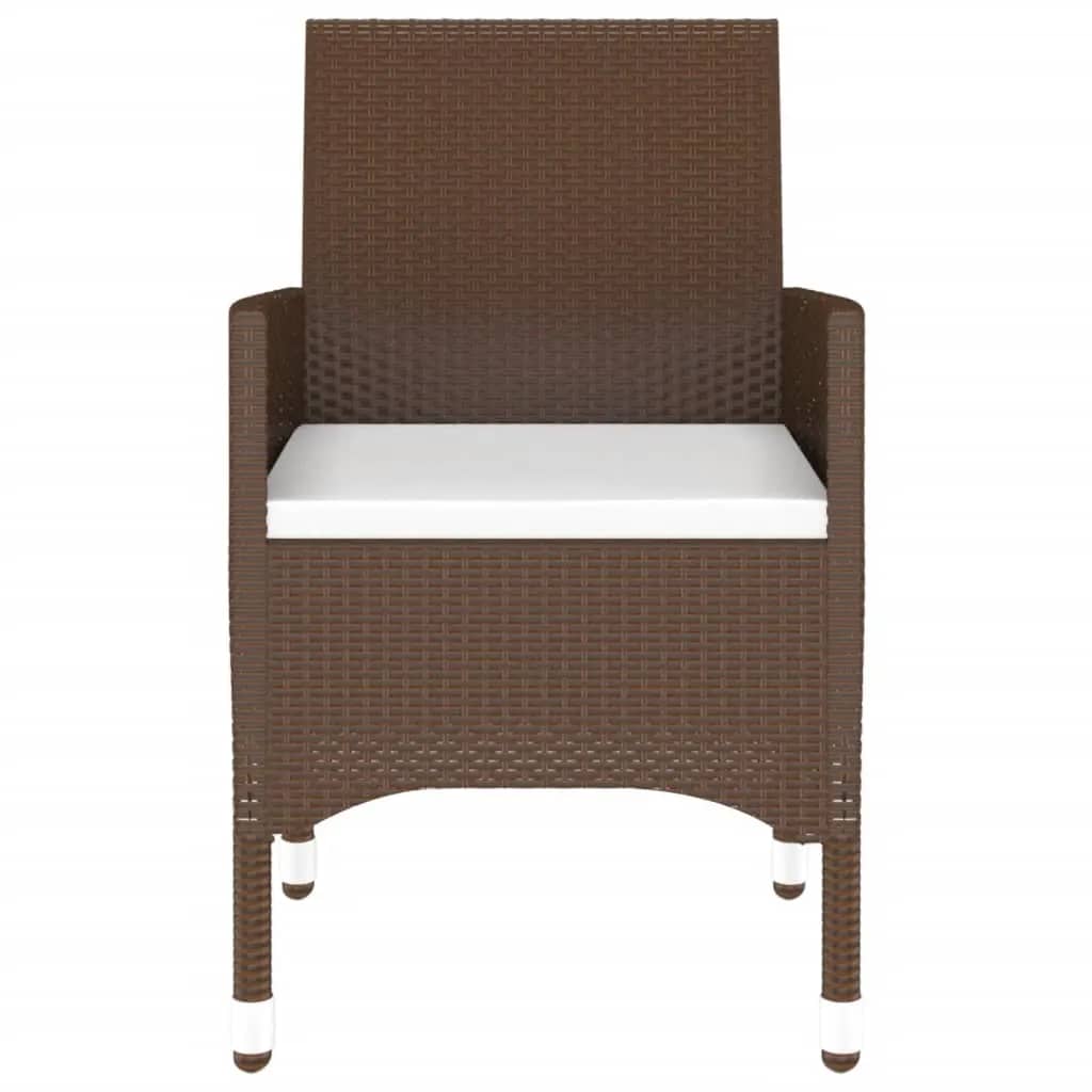 Hagebistrosett 3 deler polyrotting og herdet glass brun