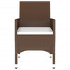 Hagebistrosett 3 deler polyrotting og herdet glass brun