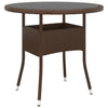 Hagebistrosett 3 deler polyrotting og herdet glass brun