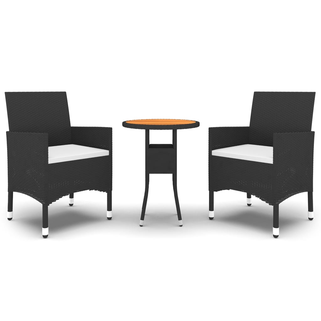 Hagebistrosett 3 deler polyrotting og heltre svart