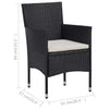 Hagebistrosett 3 deler polyrotting og herdet glass svart